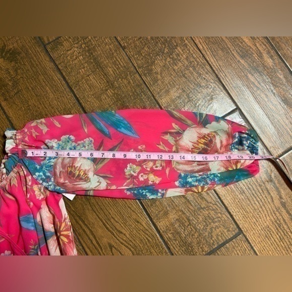 Giddy Up Glamor Pink Floral Flowey Dress. Medium-Long. - Picture 7 of 15